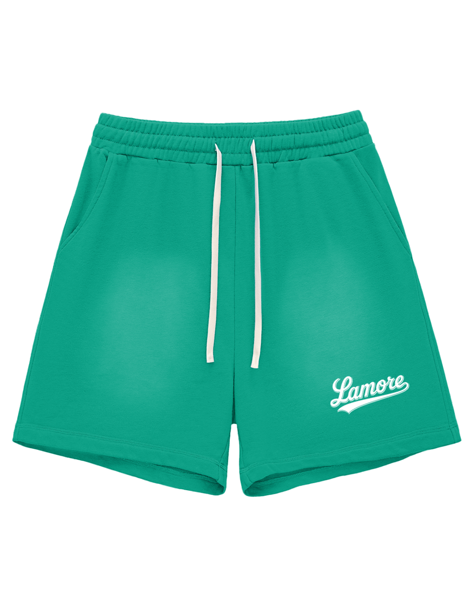 FADED VARSITY SHORTS - GREEN