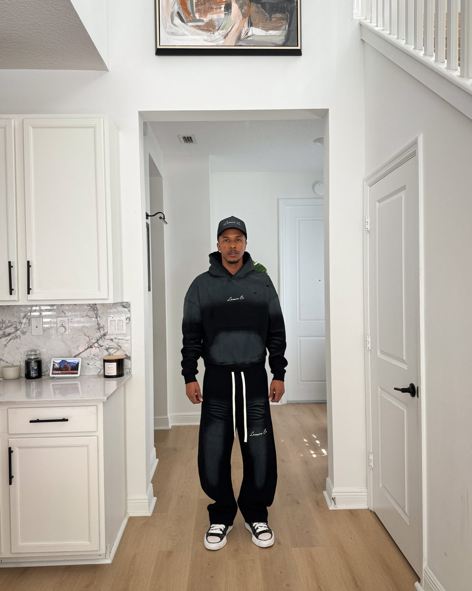 FADED SWEAT PANTS - BLACK