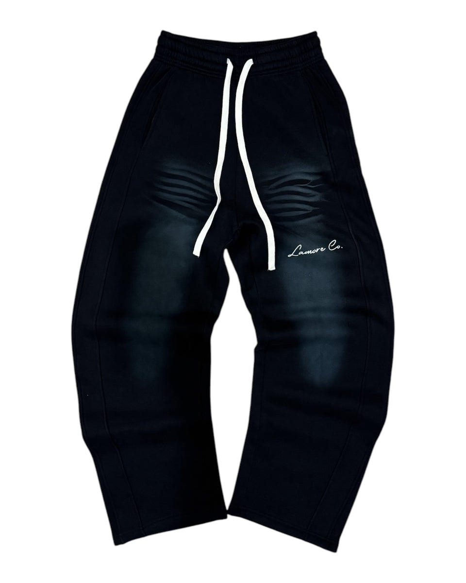 FADED SWEAT PANTS - BLACK