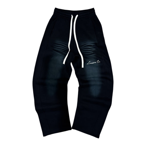 FADED SWEAT PANTS - BLACK