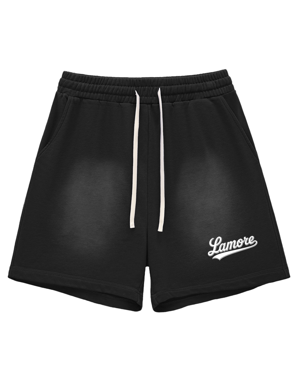 FADED SWEAT SHORTS - BLACK