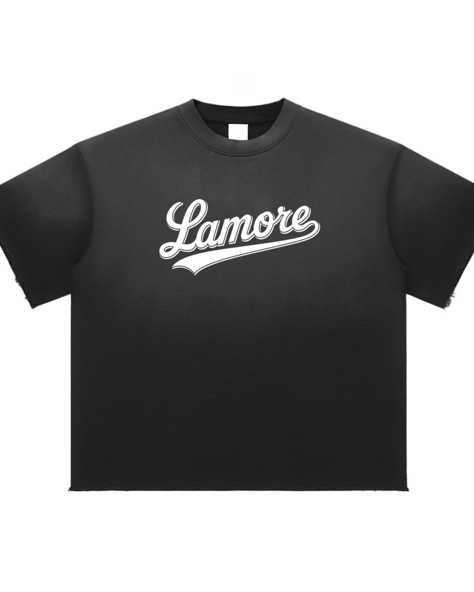 FADED VARSITY SHIRT - BLACK