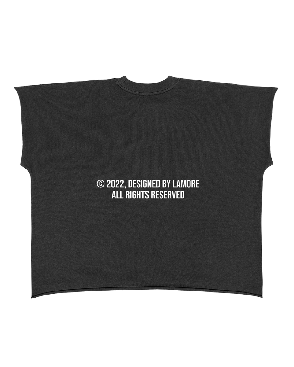 BOXY SLEEVELESS SHIRT - BLACK