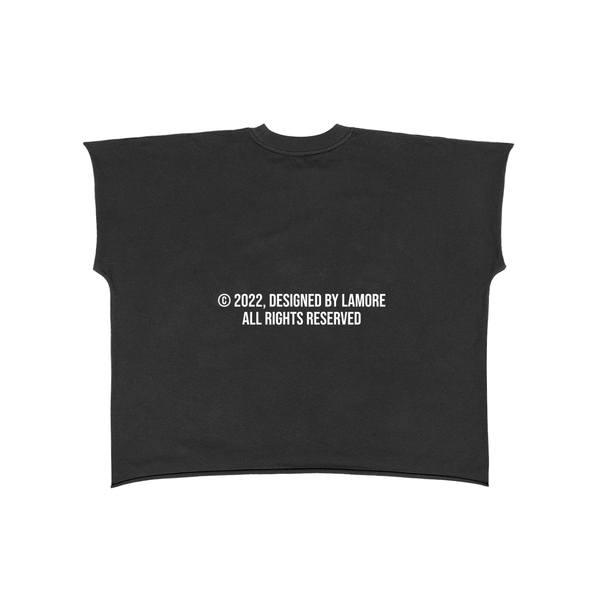 BOXY SLEEVELESS SHIRT - BLACK
