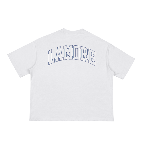 CURVED LOGO BOXY TEE - NAVY